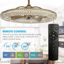 33" Modern DC Motor Crystal Ceiling Fan with Lighting and Remote Control
