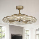 33" Modern DC Motor Crystal Ceiling Fan with Lighting and Remote Control