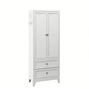 Pantry Cabinet With 2 Drawers, Adjustable Shelves, Freestanding Kitchen Storage Organizer - White