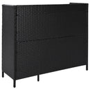 K&K 47.5"W Wicker Outdoor Storage Cabinet with Tempered Glass Top by HouseOfZazla