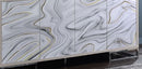 Panos - Console Cabinet - White Marcle / Chrome