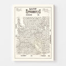 Vintage Map of Kent County, Texas 1888