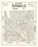 Vintage Map of Kent County, Texas 1888