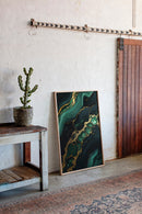 Gilded Cells in Deep Emerald Flow