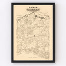 Vintage Map of Lamar County, Texas 1870