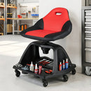 Rolling Mechanic Stool with Backrest and Tool Tray - 330 lbs by LJGDeals