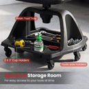 Rolling Mechanic Stool with Backrest and Tool Tray - 330 lbs by LJGDeals