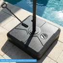 330 lbs Weighted Cantilever Umbrella Base with Wheels and Retractable Pull Rod by LJGDeals