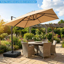 330 lbs Weighted Cantilever Umbrella Base with Wheels and Retractable Pull Rod by LJGDeals
