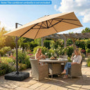 330 lbs Weighted Cantilever Umbrella Base with Wheels and Retractable Pull Rod by LJGDeals