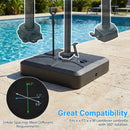 330 lbs Weighted Cantilever Umbrella Base with Wheels and Retractable Pull Rod by LJGDeals