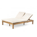 TREXM 5-Position Adjustable Backrest Double Chaise Lounge Outdoor