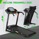 Foldable Treadmill With Incline For Home, Electric Running Machine With Speed Control, Pulse Monitor, 12 Training Programs - Black by HouseOfZazla