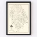 Vintage Map of Lavaca County, Texas 1879