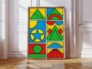 Pop Geometry in Primary Color Panels