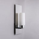 GobekUsa Modern Opal Glass Tube Wall Sconce Light with Chrome Finish and Metal Backplate