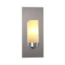 GobekUsa Modern Opal Glass Tube Wall Sconce Light with Chrome Finish and Metal Backplate