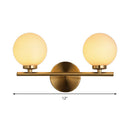 GobekUsa Modern Gold Wall Sconce with Milky Glass Shade for Bedside Lighting - 2 Bulbs Included