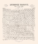 Vintage Map of Lubbock County, Texas 1892