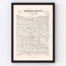 Vintage Map of Lubbock County, Texas 1892