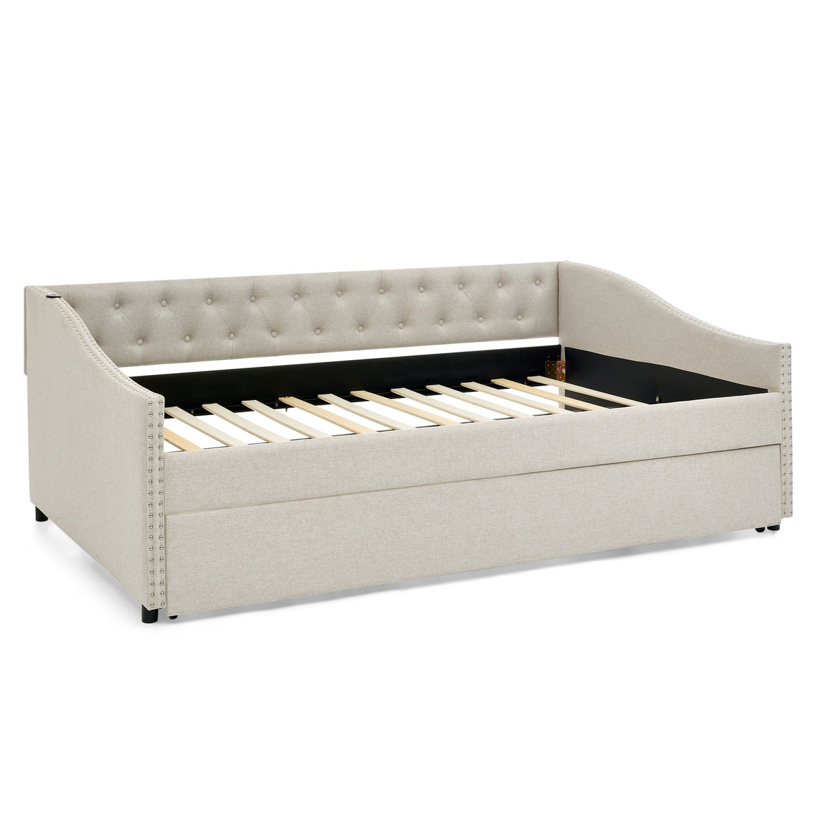 Upholstered Daybed With USB Charging & Pull Out Bed, photo 12 of 40