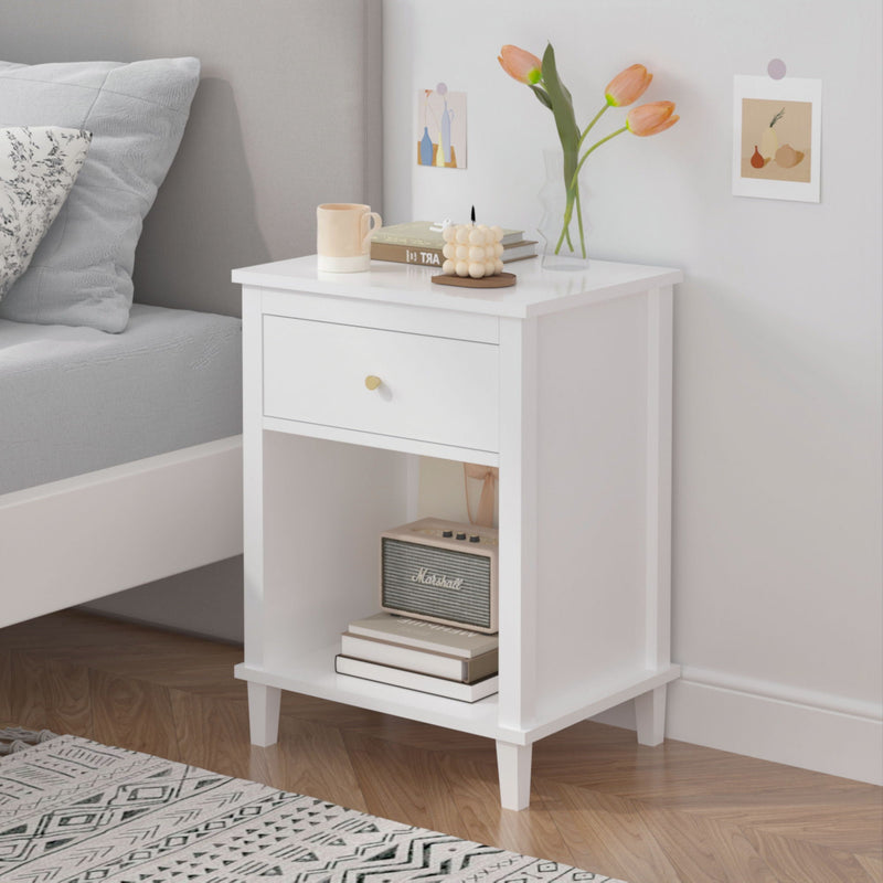 Nightstand & 1 Drawer And 1 Shelf - White, photo 3 of 7