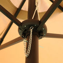 15x9ft Large Double-Sided Rectangular Outdoor Twin Patio Market Umbrella with light and base- taupe