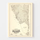 Vintage Map of Maverick County, Texas 1893