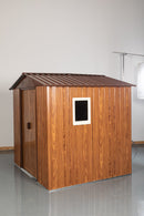 6ft x 6ft Outdoor Metal Storage Shed with Metal Floor Base, With window