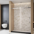 Frameless Single Sliding Shower Door & Handle And Square Tube Track by HouseOfZazla