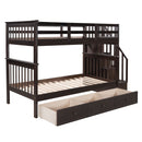 Stairway Bunk Bed With Storage And Guard Rail For Bedroom by HouseOfZazla