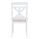 5-Piece Retro Functional Dining Table Set Extendable Round Table and 4 Upholstered Chairs for Dining Room and Living Room (Brown+Antique White)