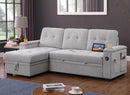 Ashlyn II - 84"W Woven Fabric Reversible Sleeper Sectional Sofa with Storage Chaise by HouseOfZazla