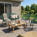 Nusa Outdoor Patio Wicker 3-Piece Chat Set by HouseOfZazla