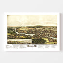 Vintage Map of Machias, Maine 1896