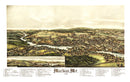 Vintage Map of Machias, Maine 1896