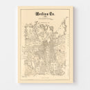 Vintage Map of Medina County, Texas 1879