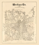 Vintage Map of Medina County, Texas 1879