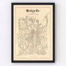Vintage Map of Medina County, Texas 1879