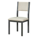 5-Piece Retro Functional Dining Set, 1 Extendable Table with a 16-inch Leaf and 4 Upholstered Chairs for Dining Room and Kitchen (Gray)