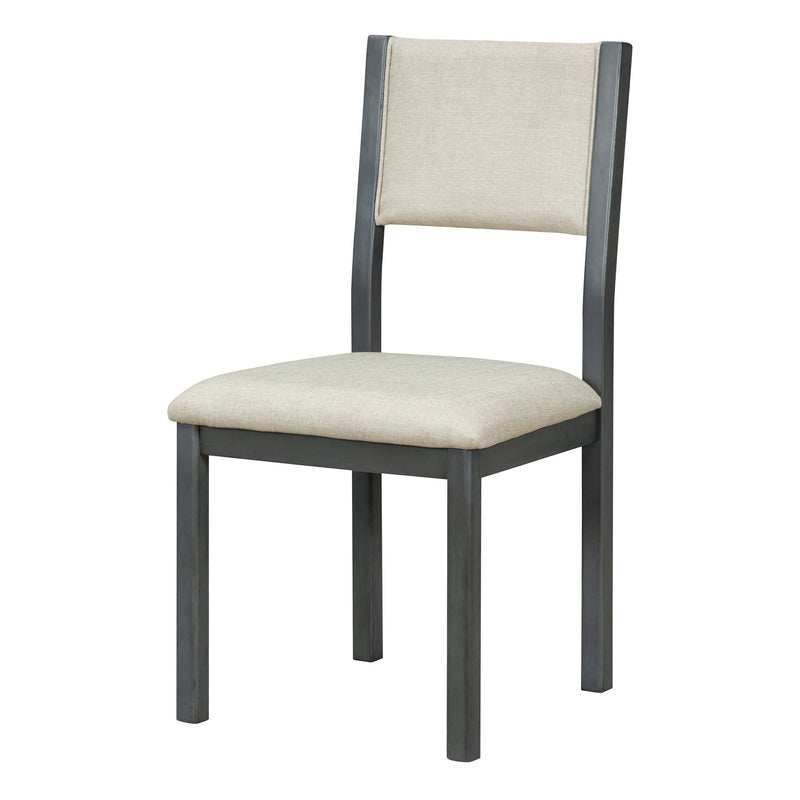 5-Piece Retro Functional Dining Set, 1 Extendable Table with a 16-inch Leaf and 4 Upholstered Chairs for Dining Room and Kitchen (Gray)