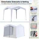 Pop up Canopy Tent wiht 4 Sidewalls Mesh Netting Wheeled Bag-White by LJGDeals