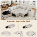 Sectional Sofa Convertible Pull-Out Sofa Bed With A Movable Storage Ottoman For Living Room by Unique Piece Furniture