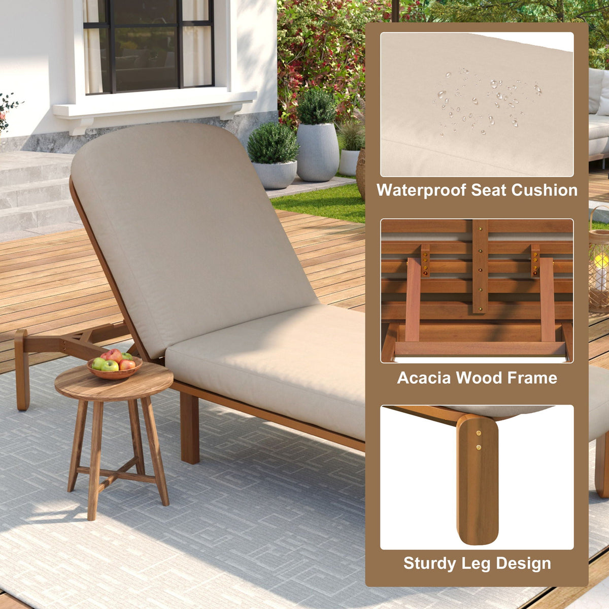 Outdoor Chaise Lounge With Adjustable Backrest, photo 13 of 40