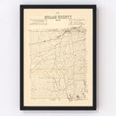 Vintage Map of Nolan County, Texas 1890