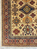 Fine Hand Knotted Afghani Super Kazak Rug 5 x 7
