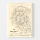 Vintage Map of Polk County, Texas 1879