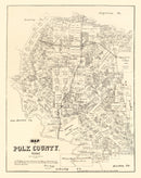 Vintage Map of Polk County, Texas 1879