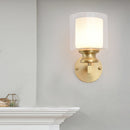GobekUsa Contemporary Brass Wall Mounted Light Fixture for Living Room - Armed Sconce with Metal Frame & 1 Bulb