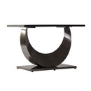 70.87" Modern Artificial Stone Crescent-Shaped Metal Legs, Can Accommodate 6-8 People - White / Black by HouseOfZazla